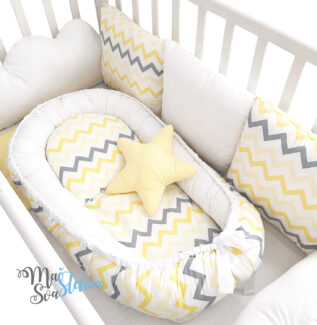 Ogradica za bebe - Cik cak žuto sivi